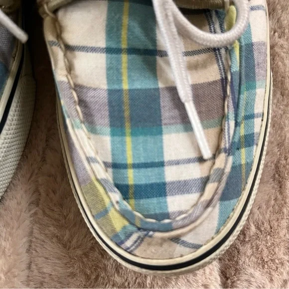 Sperry Topsider Canvas Plaid Boat Shoes - Size 7 - Picture 7 of 10